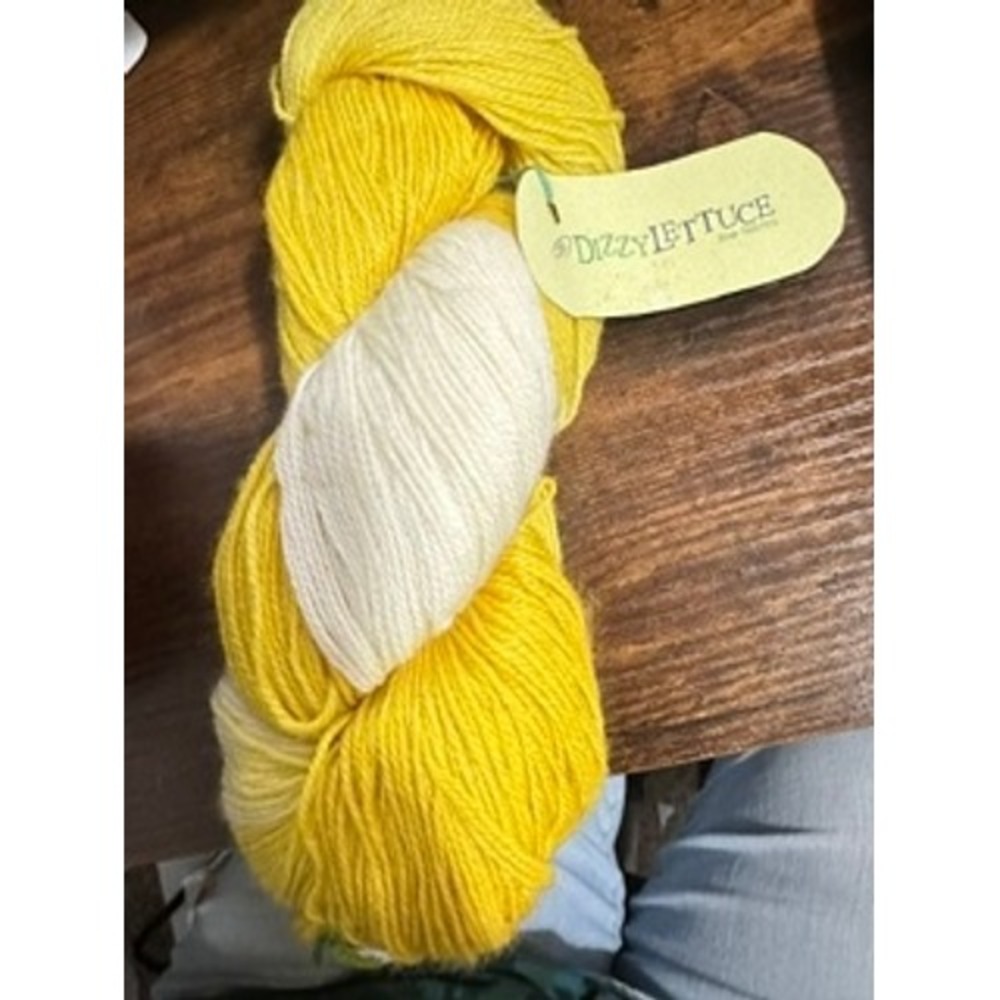 Dizzy Lettuce Bamboo Sock Yarn Emily's Sunflower Yellow NEW Fingering 477yd